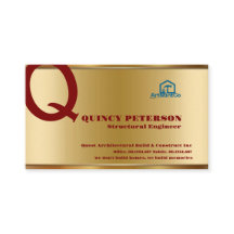 Golden & Red Layers Monogram Initial Founder CEO B