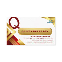 Golden & Red Layers Monogram Initial Founder CEO