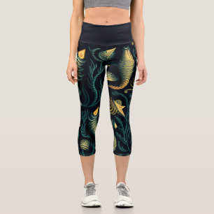 Golden Reefs Capri Leggings