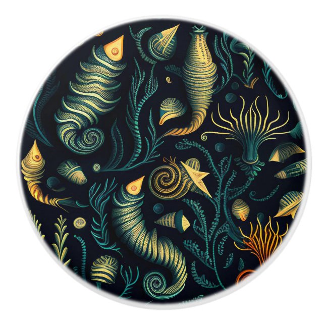 Golden Reefs Ceramic Knob (Front)