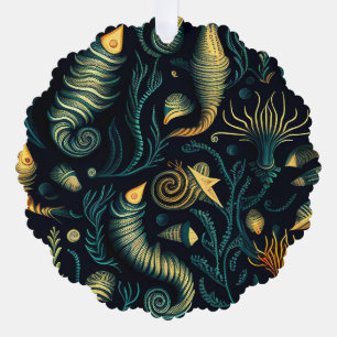 Golden Reefs Ornament Card