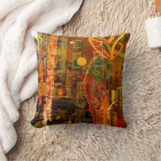 Golden reflections on the streets of Philadelphia Throw Pillow
