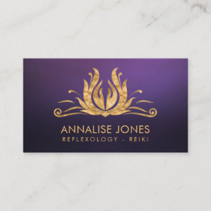 Golden Reiki Healing Hands in Lotus Carte de visit