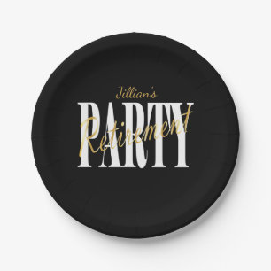 Golden Retirement Party Plates
