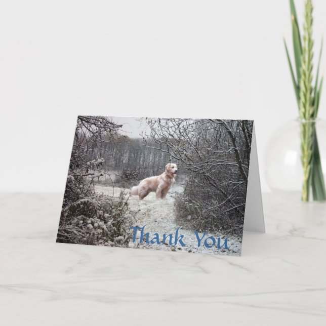 Golden Retrier Carte de remerciements Snow (Devant)