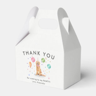 Golden Retriev Pawty Puppy Dog Birthday Thank You Favor Box