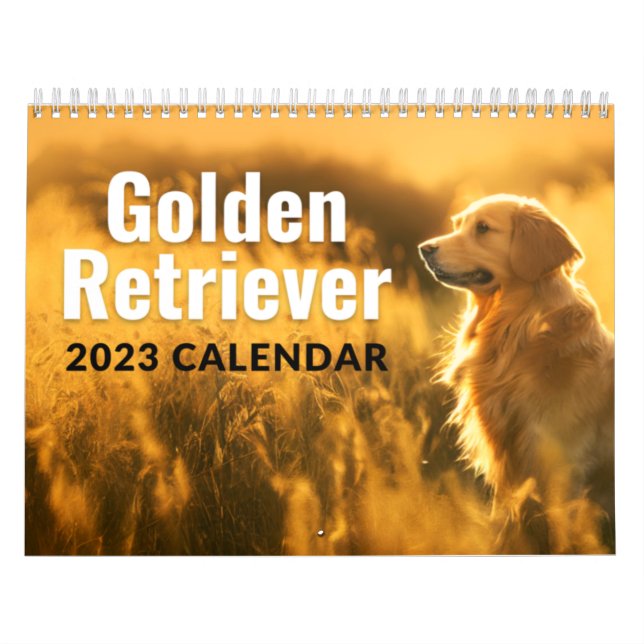 Golden Retriever 2023 Monthly Wall Calendar  (Cover)
