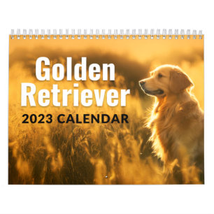 Golden Retriever 2023 Monthly Wall Calendar 