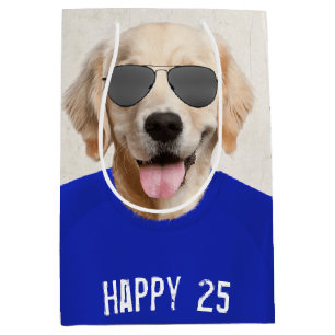 Golden Retriever 25th Birthday Medium Gift Bag