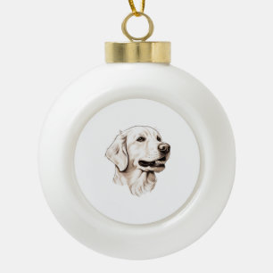 Golden Retriever 2 Ceramic Ball Christmas Ornament
