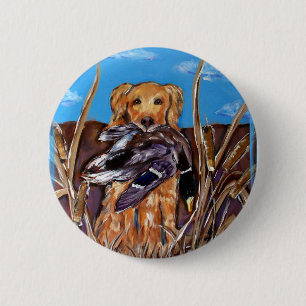 GOLDEN RETRIEVER 2 INCH ROUND BUTTON