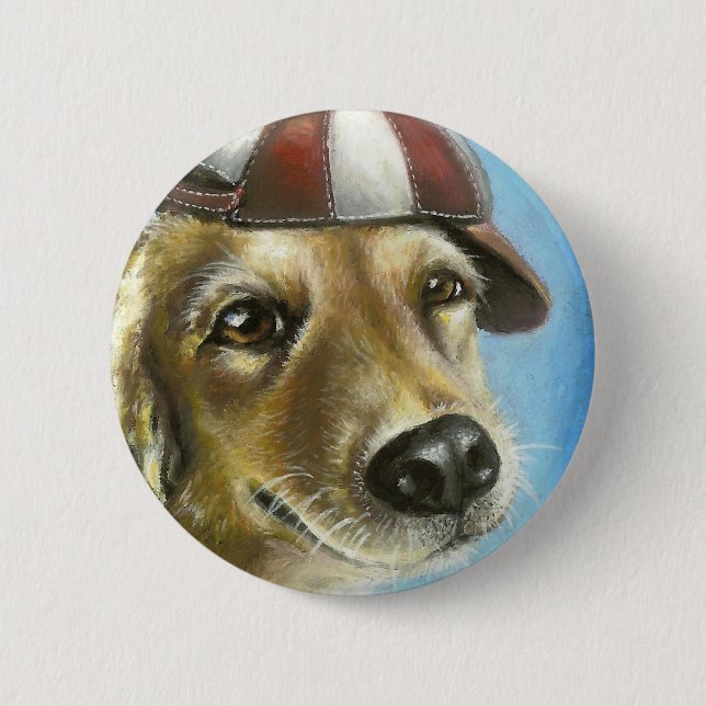 Golden retriever 2 inch round button (Front)