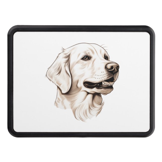Golden Retriever  2 Trailer Hitch Cover (Front)