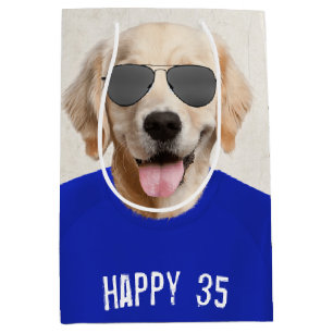 Golden Retriever 35th Birthday Medium Cadeau sac