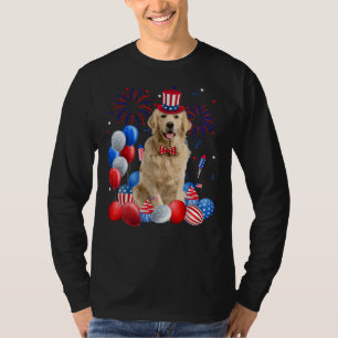 Golden Retriever 4th Of July American Flag Dog T-Shirt