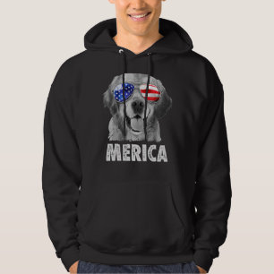 Golden Retriever 4th Of July Merica American Flag Hoodie