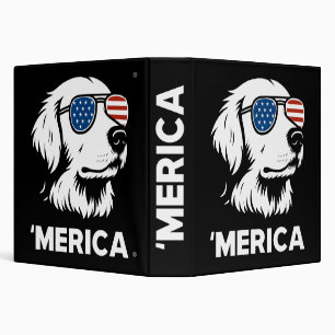 Golden Retriever 4th Of July Merica Binder