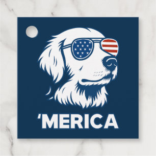 Golden Retriever 4th Of July Merica Favour Tags