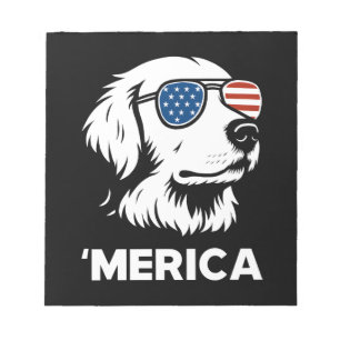 Golden Retriever 4th Of July Merica Notepad