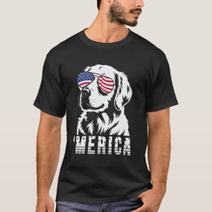 Golden Retriever 4th Of July Merica Patriotic Dog T-Shirt