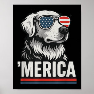 Golden Retriever 4th Of July Merica  Poster