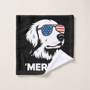 Golden Retriever 4th Of July Merica Wash Cloth