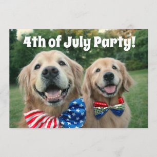 Golden Retriever 4th of July Party Invitation