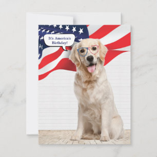 Golden Retriever 4th of July Party  Invitation