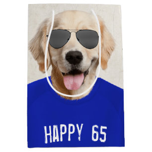 Golden Retriever 65th Birthday Medium Gift Bag