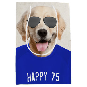 Golden Retriever 75th Birthday Medium Gift Bag
