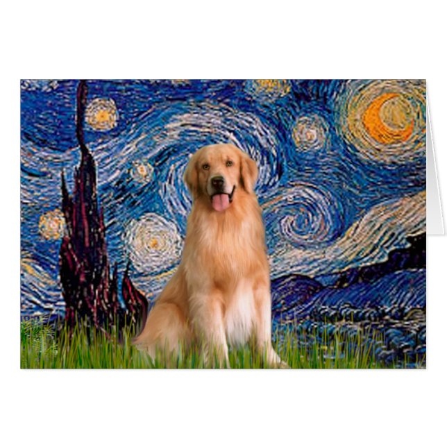 Golden Retriever 8 - Starry Night (Front Horizontal)