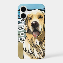 Golden Retriever à la Plage (Ajouter le nom de l'a