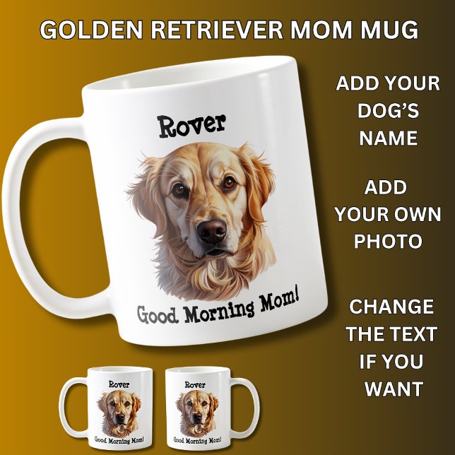 Golden Retriever, Add Dog's Name, Change Photo Coffee Mug (Creator Uploaded)
