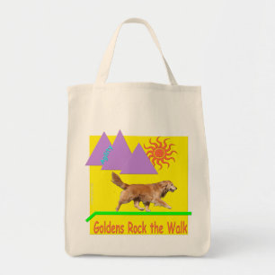 Golden Retriever Agility 'Rock' Grocery Tote Bag