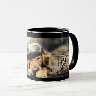 Golden Retriever Airplane Pilot Mug