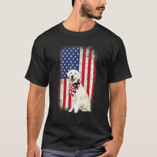 Golden Retriever American Flag 4th Of July T-Shirt