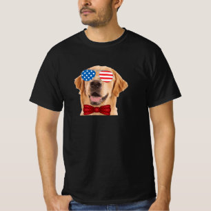 Golden Retriever American Flag Dog Lover 4th july T-Shirt