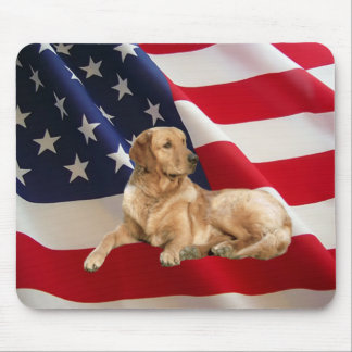 Golden Retriever American Flag Mousepad