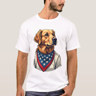 Golden Retriever Americana Vintage Engraved Shirt