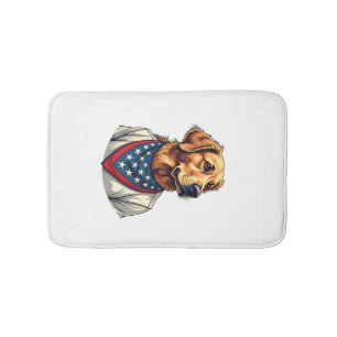Golden Retriever Americana Vintage Engraved Shirt Bath Mat