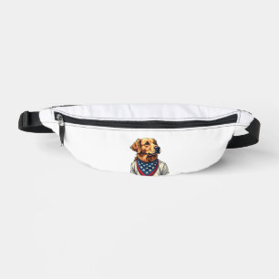 Golden Retriever Americana Vintage Engraved Shirt Fanny Pack