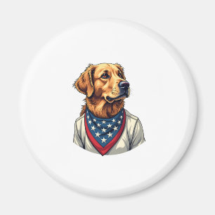 Golden Retriever Americana Vintage Engraved Shirt Magnet