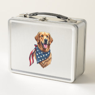 Golden Retriever Americana Vintage Engraved Shirt  Metal Lunch Box
