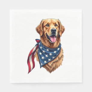 Golden Retriever Americana Vintage Engraved Shirt  Napkin