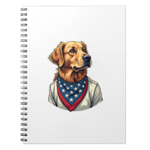 Golden Retriever Americana Vintage Engraved Shirt Notebook