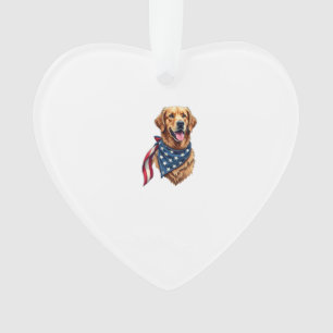 Golden Retriever Americana Vintage Engraved Shirt  Ornament
