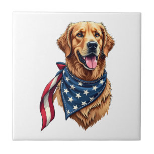 Golden Retriever Americana Vintage Engraved Shirt  Tile