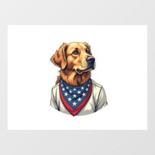 Golden Retriever Americana Vintage Engraved Shirt Window Cling