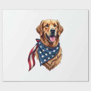 Golden Retriever Americana Vintage Engraved Shirt  Wrapping Paper