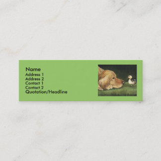 "Golden Retriever and Duckling" Dog Art Label Mini Business Card